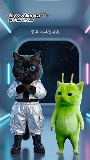 릴리 vs 외계냥 👽 | Alien Cat Dance Battle #shorts