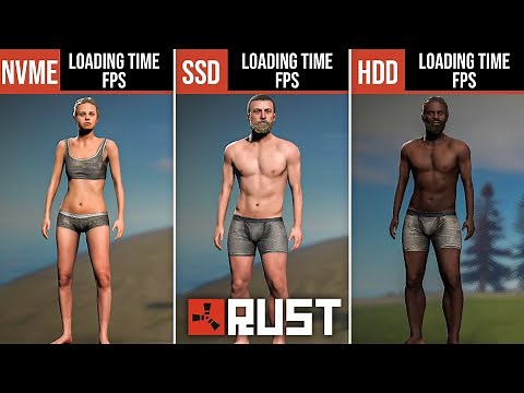 RUST M.2 NVMe vs SATA SSD vs HDD Game Loading Time and FPS Benchmarks