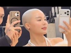 Beautiful Chinese Bride Shaves Her Head Smooth on The Wedding Day . #baldiesclub #baldisbeautiful