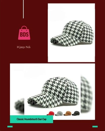 Classic Houndstooth Sun Cap