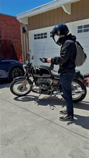 First ride with the vintage BMW motorcycle. #bmwr80 #r80 #airhead #boxerengine #bmwairhead