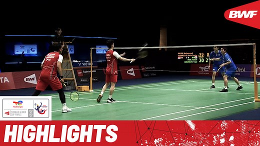 Indonesia 🇮🇩 and Japan 🇯🇵 push each other to the limits in a pulsating Thomas Cup semifinal. #ThomasUberCups #Bangkok2022 | BWF — Badminton World Federation