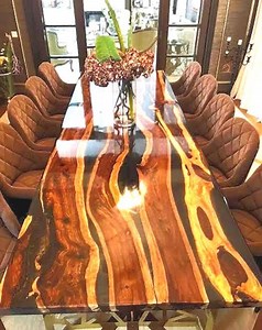 Natural Acacia Wood Epoxy Table Top | Rectangle Table Top | Dining Table Top | Coffee Table Top | Live Edge Table (customisable) - Etsy