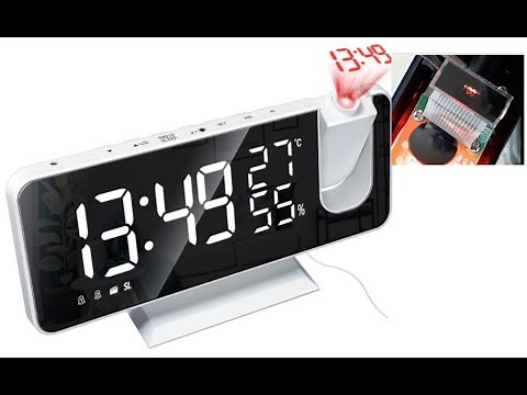 LED Projector Alarm Clock with Radio