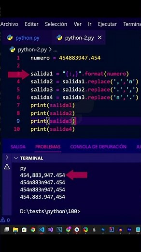 FORMATEAR NÚMEROS con puntos y comas en PYTHON - RESPUESTAS #3