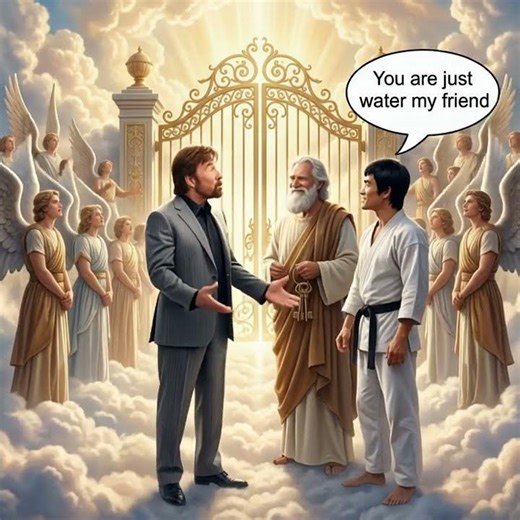 Bruce Lee meets Chuck Norris at Heaven's Gate #legendary #shorts