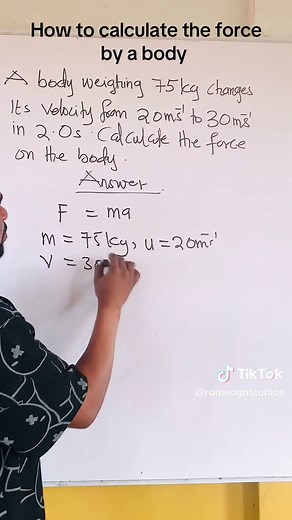 How to calculate the force by a body in motion , when mass, initial velocity, final velocity and time is given.#force#physics #science #motion