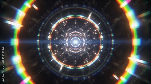 音の壁を突破して外側に爆発する抽象的な光の衝撃波リング