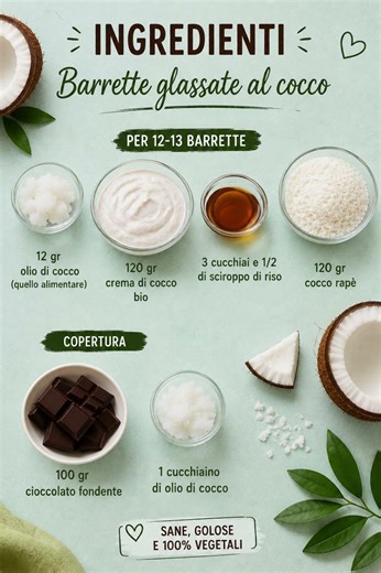 Barrette al cocco VEGAN (senza latte e senza forno)