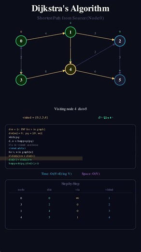 Dijkstra's Algorithm Visualization | Shortest Path Finder #algorithms #coding #computerscience