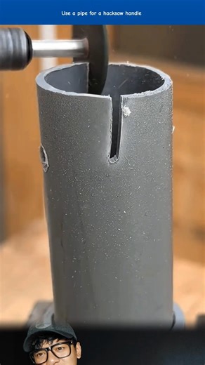 Use a pipe for a hacksaw handle