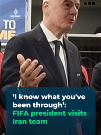 FIFA President Gianni Infantino praised Iran’s players during a World Cup dressing room visit after the team’s 2-2 draw with New Zealand on Monday.