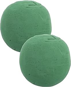 KALLORY Floral Foam Spheres, 2pcs DIY Round Flower Foam Ball Flower Mud Floral Arrangement Sponge Spheres Blocks for Wedding Party Florist Supply, 12x12cm