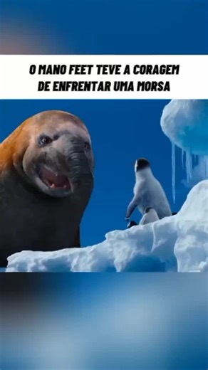 Cenas de Filmes de Animação com Pinguins e Elefantes Marinhos