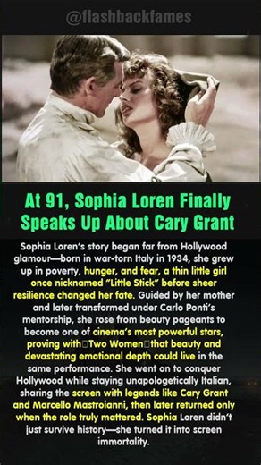 At 91, Sophia Loren Finally Speaks Up About Cary Grant #shorts