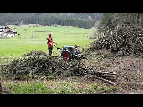 Rapid Spezial Einachser mit Seilwinde, Äste aufladen