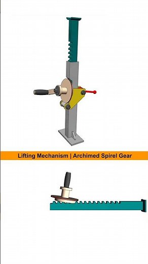 Ingenious Archimedean Spiral Gear-Lifting Mechanism! 💡 #engineeringshorts # mechanism #gear #cad