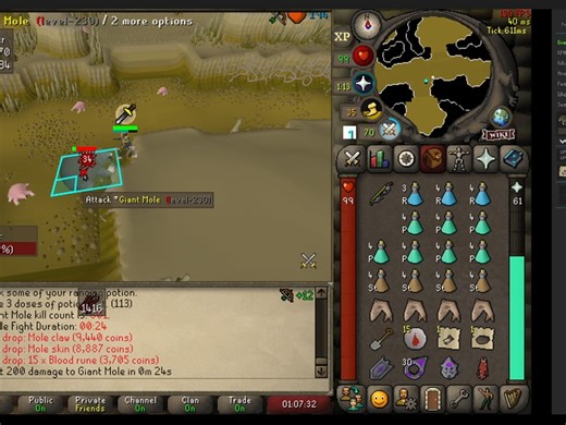 OSRS-Giant Mole小技巧