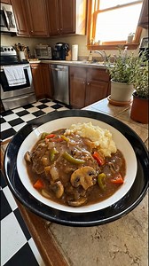 old fashioned swiss steak smothered in onion gravy 🥩🤍 slow-cooked comfort just like grandma made. | Dictionary of recipes
