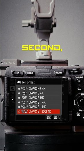 BEST Sony FX30 Cinematic SETTINGS (Part 1) – File Formats Explained! #sonyfx30 #filmmaking #filmtok