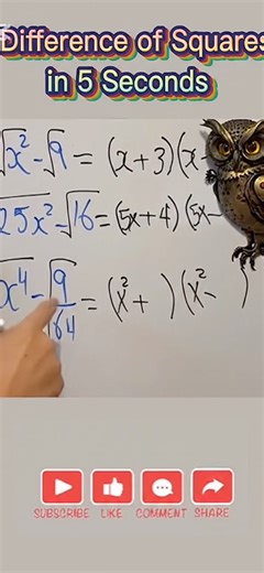 How to Factor the Difference of Squares #mathshorts #maths #algebra