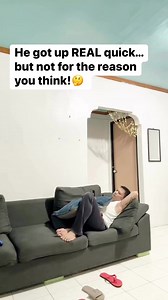 180K views · 559 reactions | Next is a classic twist moment! Daddy was just chilling lazily on the couch when mommy walked in and dramatically opened her robe. Daddy jumped up thinking this was his lucky day—but oh no, it wasn’t the surprise he was expecting! Let’s just say it got him on his feet real fast!#FunnyCoupleMoments #PinoyHumor #MarriageLife #ComedySkits #WhatDidHeSee #ExpectTheUnexpected #RelatableAF #HusbandReacts #TikTokPH #LazyNoMore | Michelle Reyes | Facebook