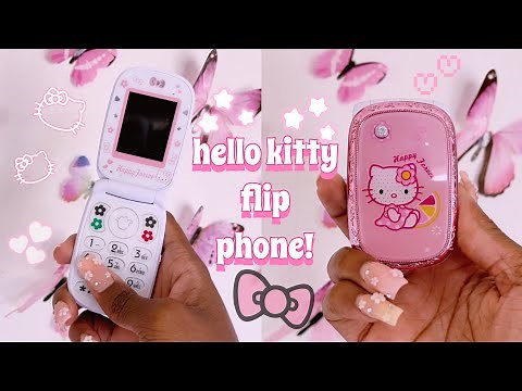unboxing *another* cute hello kitty flip phone | can call & text!