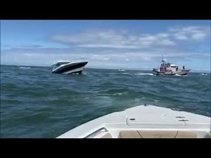 Boat sinking Barnegat inlet boat ran over north jetty at hightide