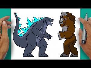 How to Draw GODZILLA Vs KONG Easy Step-by-step | Godzilla x Kong