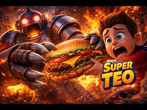 🤖🍔ROBOT GIGANTE ROBA HAMBURGUESAS! ¡SUPER TEO AL RESCATE🤖🍔!