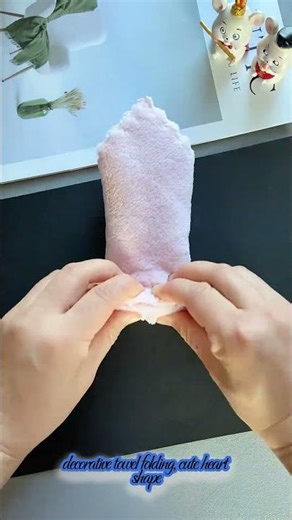 decorative towel folding, cute heart shape