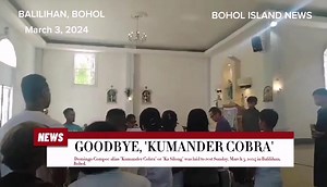 WATCH: Domingo Compoc's estranged wife, and relatives from Bilar and Batuan towns attended the burial on Sunday, March 3, 2024 in Balilihan town, Bohol. Hundreds of sympathizers also joined the funeral for Compoc. Compoc and other four members of NPA were killed during a gunfight in Barangay Campagao in Bilar town, Bohol on Feb. 23. "Ato siyang i-ampo nga ihatag ang kapahulayan nga dayun. Tawo lamang si Domingo," a relative said after the requiem mass. | Bohol Island News
