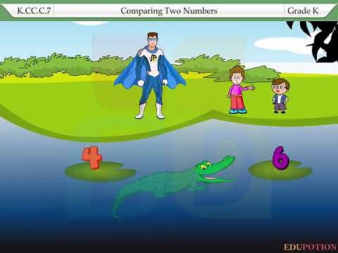 Compare two numbers between 1 and 10 presented as written numerals - KCCC7