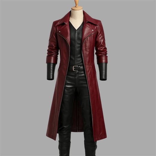 Dante Devil May Cry Red Leather Trench Coat, Gothic Cosplay Costume - Etsy
