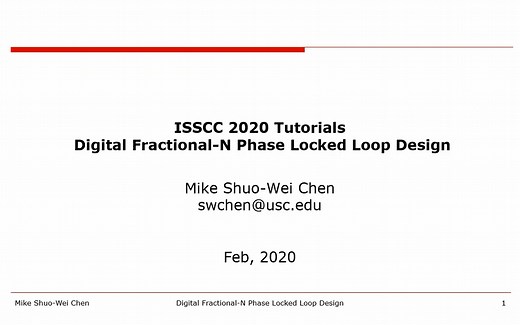ISSCC2020-T6 Digital Fractional-N Phase-Locked-Loop Design