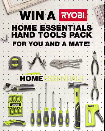 We're celebrating the launch of the RYOBI Home Essentials Hand Tools range by giving you and a mate the chance to win a hand tools pack! To enter 👍 our page and nominate a friend or family member below who could use their own set👇 Competition ends 11/04. T&C's Apply: https://www.ryobi.com.au/articles/ryobi-home-essentials-kit-giveaway-competition-terms-and-conditions | RYOBI Australia