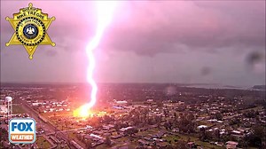 50 reactions · 23 shares | SLO-MO LIGHTNING ☇ Check out the slo-mo version of a stunning lightning strike at a parking lot in Louisiana. | FOX Weather | Facebook