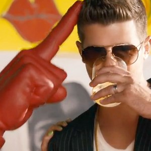 More Miley Cyrus Foam Finger Inspiration: Robin Thicke's "Give It 2 U" Video Full of Huge Fingers and Twerking