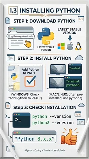 "🚀 Install Python In 3 steps! Download, Install & Verify. Get Coding Now! #python #coding