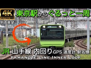 4K Front View Yamanote Line Inner Loop Oct. 2022 Tokyo,Japan