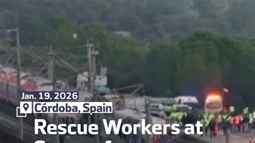 Rescue Workers at Scene of High-Speed Train Collision