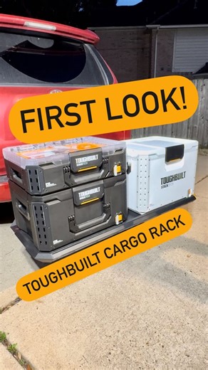 FIRST IN PERSON LOOK AT THE TOUGHBUILT StackTech Steel Hitch Cargo Tray I bought this as my local Lowe’s. Lots of @toughbuilt products on shelves now. * LOCKS IN PLACE STACKTECH TOOL BOXES: To free up extra space in the truck bed * HOLDS 2 STACKS: Allows 2 stacks up to 32 inches high to be securely attached side by side * FOLDABLE: Cargo carrier easily folds when not in use * BUILT-IN TIE-DOWN POINTS: Use straps to secure stacks to the cargo carrier during transport (two 1.5 inch ratchet straps 