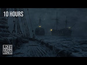 Frozen Harbor — Snowstorm Over Abandoned Ships | Howling Wind & Creaking Masts | 10 Hours