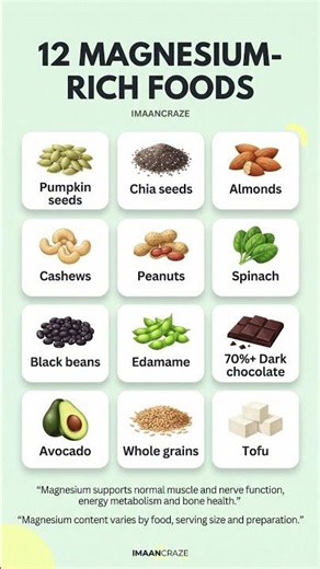 12 Magnesium-Rich Foods You Should Eat 💪 #Magnesium #Nutrition
