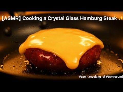 【ASMR】透明に輝くガラス製ハンバーグを作ってみた！ / Cooking a Crystal Glass Hamburg Steak ✨#asmr #cooking #ai #asmrsounds