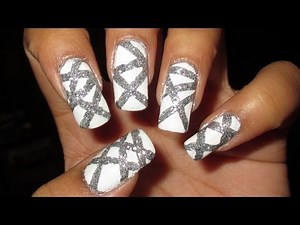 Sparkling Silver Stripes Holiday Nail Art Tutorial