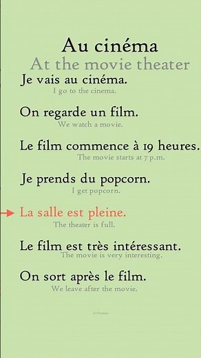 At the cinema #french #learnfrench #basicfrench #français