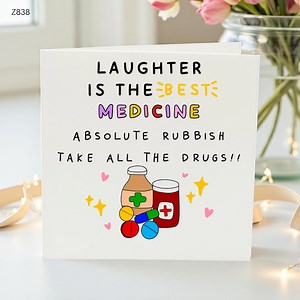 Funny Get Well Soon Card, Sarcastic Recovery Card, Feel Better Soon Joke, Surgery Gift, Cheeky Sympathy Card, Laughter is the Best Medicine - Etsy Canada