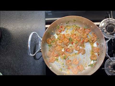 Shrimps mit Spaghetti/ Weißwein-Sauce/ Schnelles Rezept