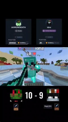 iARROWDEATH vs idns #minecraft #mc #shorts #minecraftshorts #pvp #minecraftpvp #clips